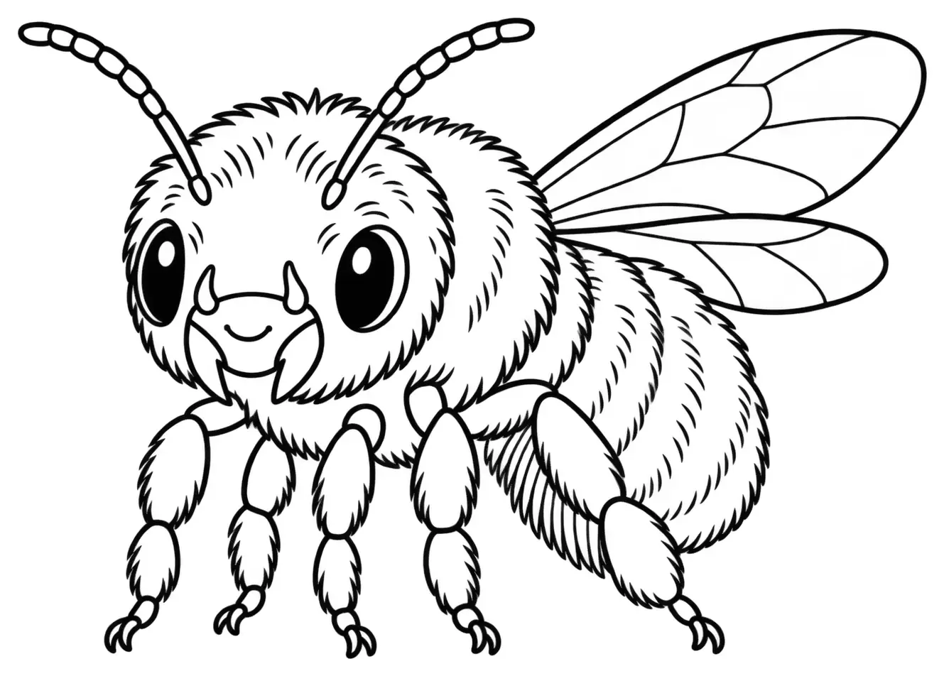 Coloriage de Osmie cornue : dessin au trait noir à colorier