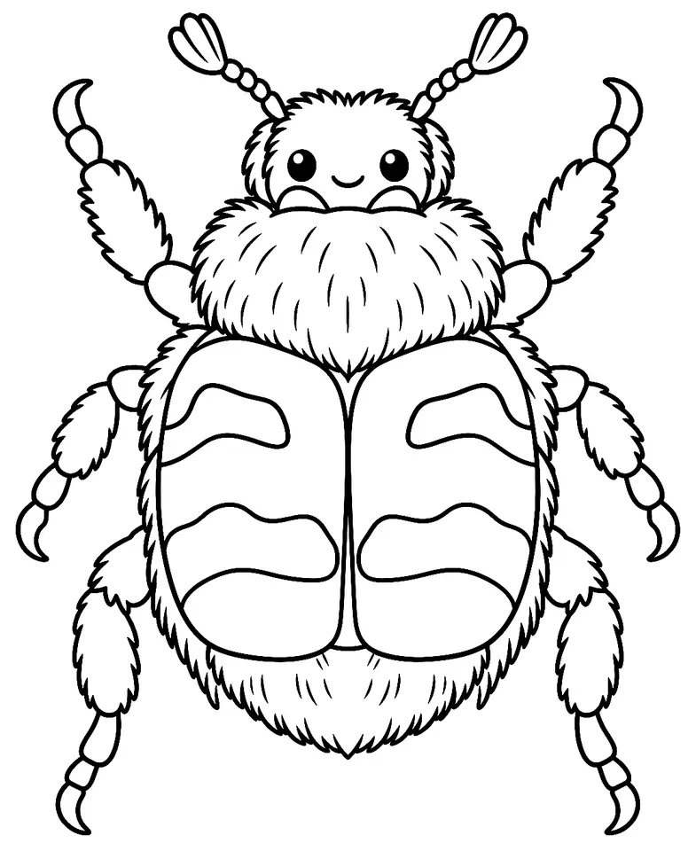 Coloriage de Trichie fasciée : dessin au trait noir à colorier