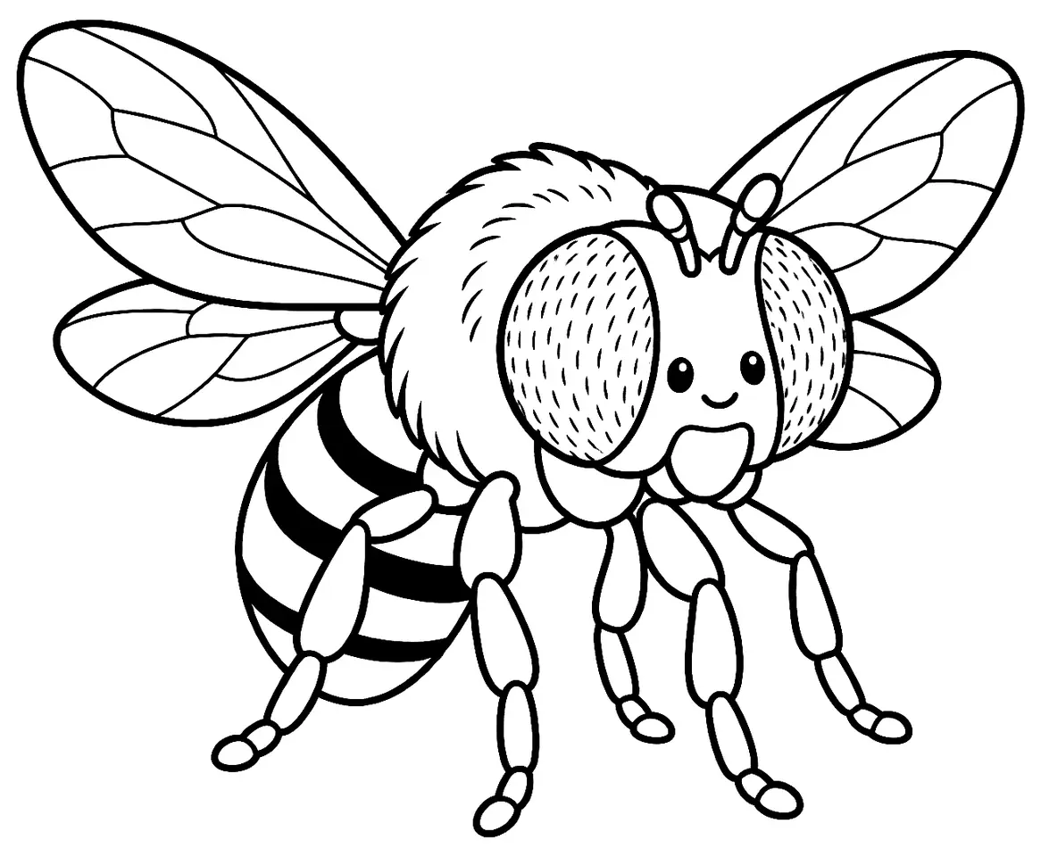 Coloriage de Volucelle zonée : dessin au trait noir à colorier