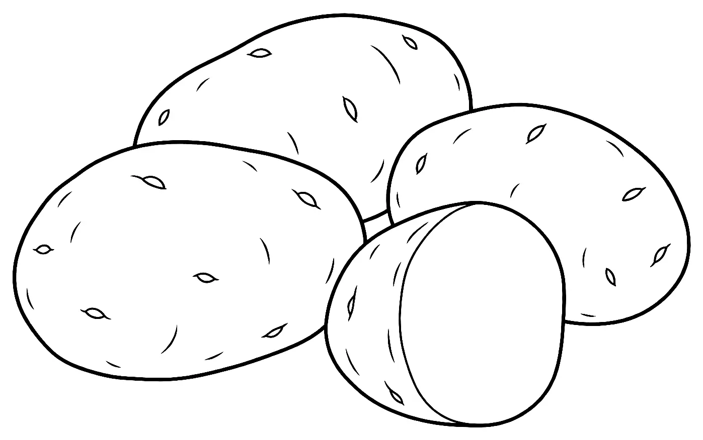 Coloriage de Agata (pomme de terre) : dessin au trait noir à colorier