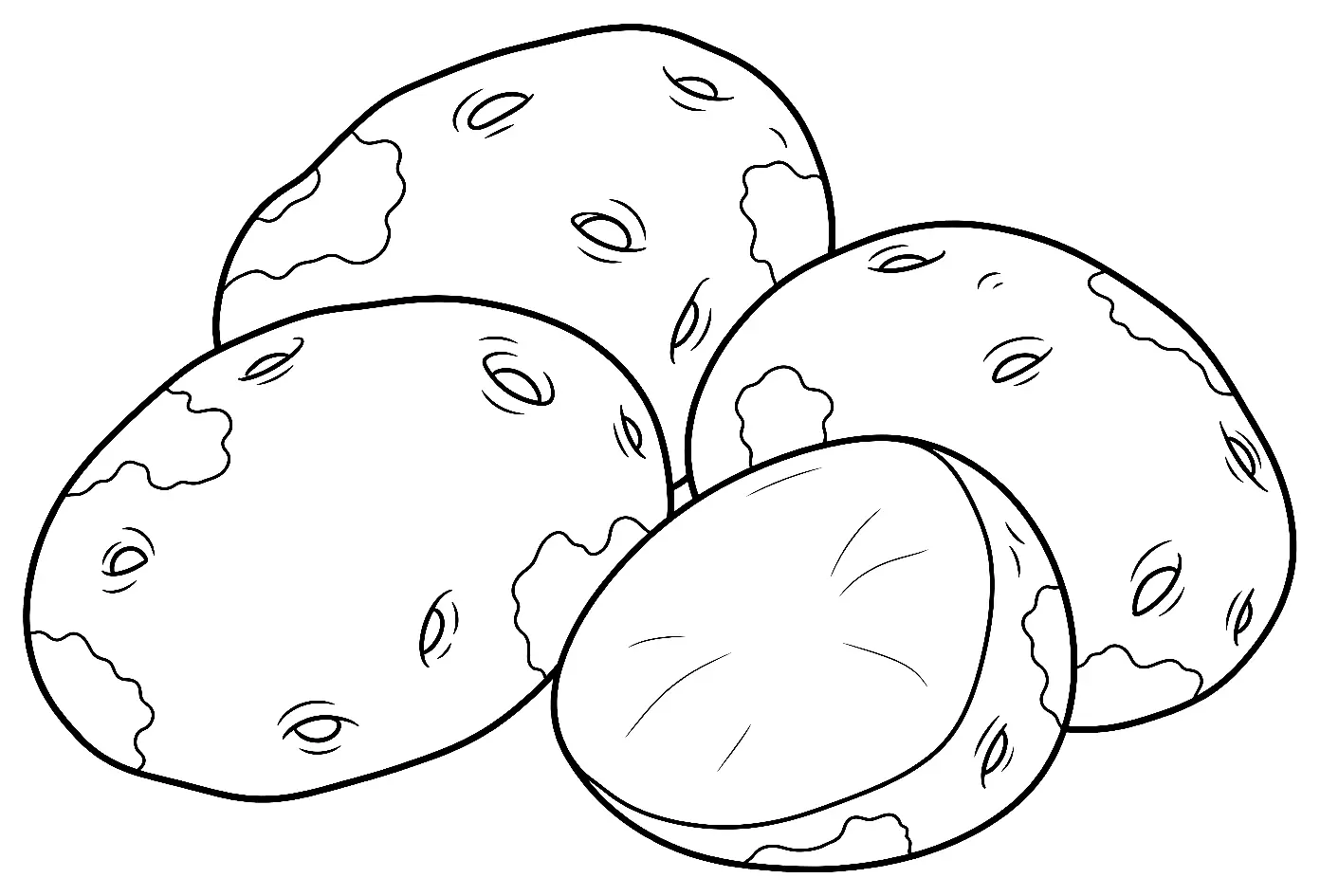 Coloriage de Champion (pomme de terre) : dessin au trait noir à colorier