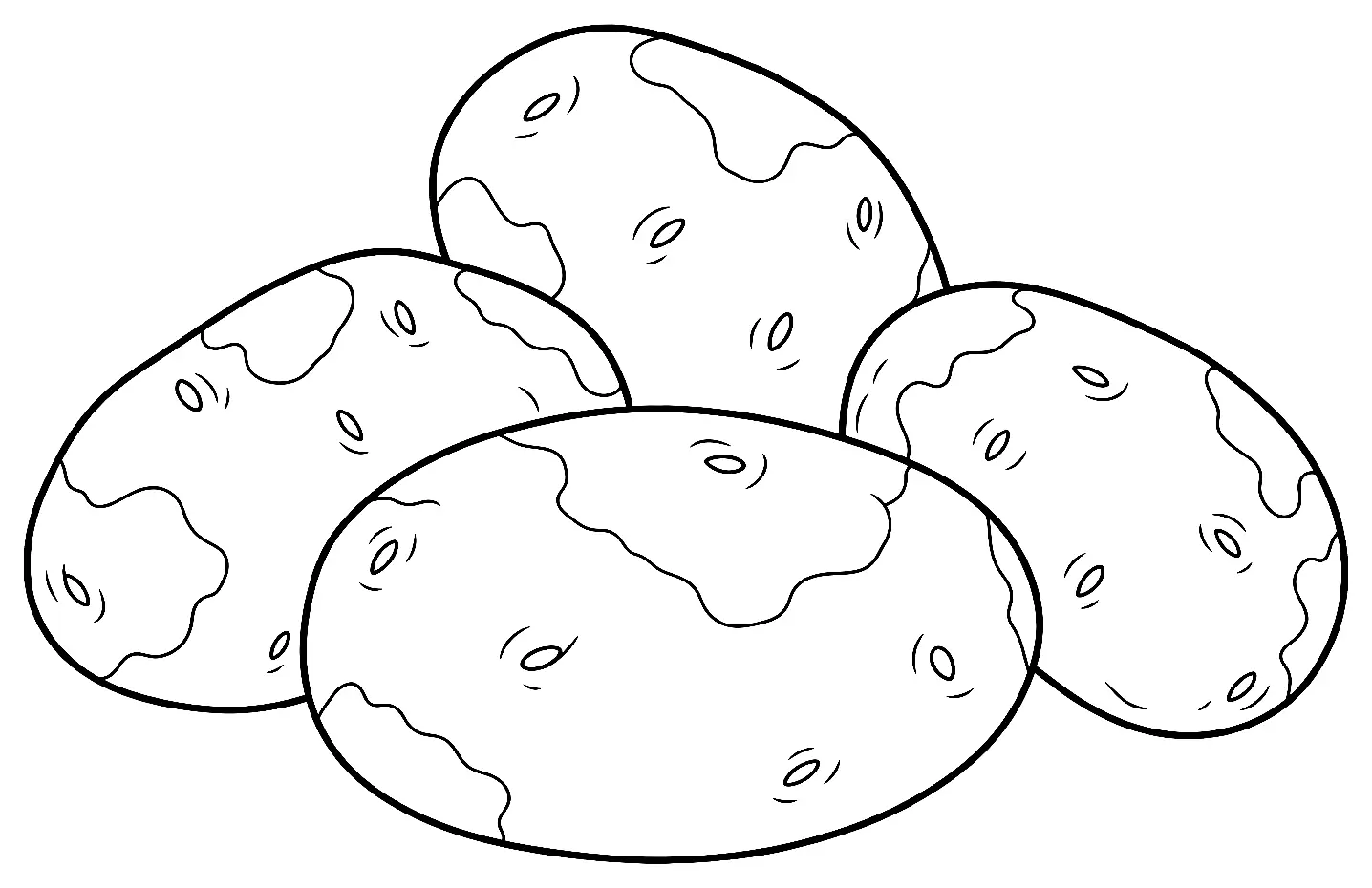 Coloriage de King Edward (pomme de terre) : dessin au trait noir à colorier