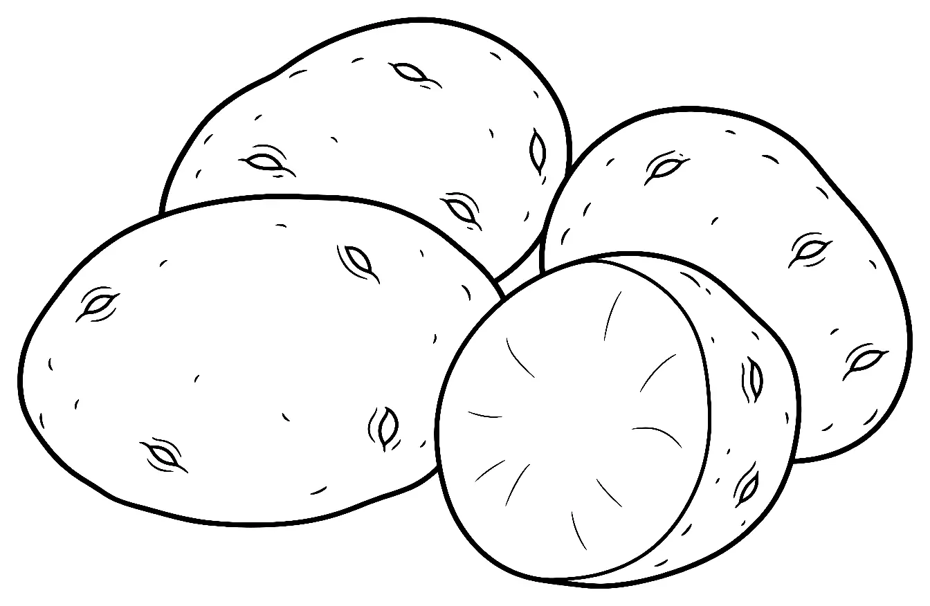 Coloriage de Lenape (pomme de terre) : dessin au trait noir à colorier