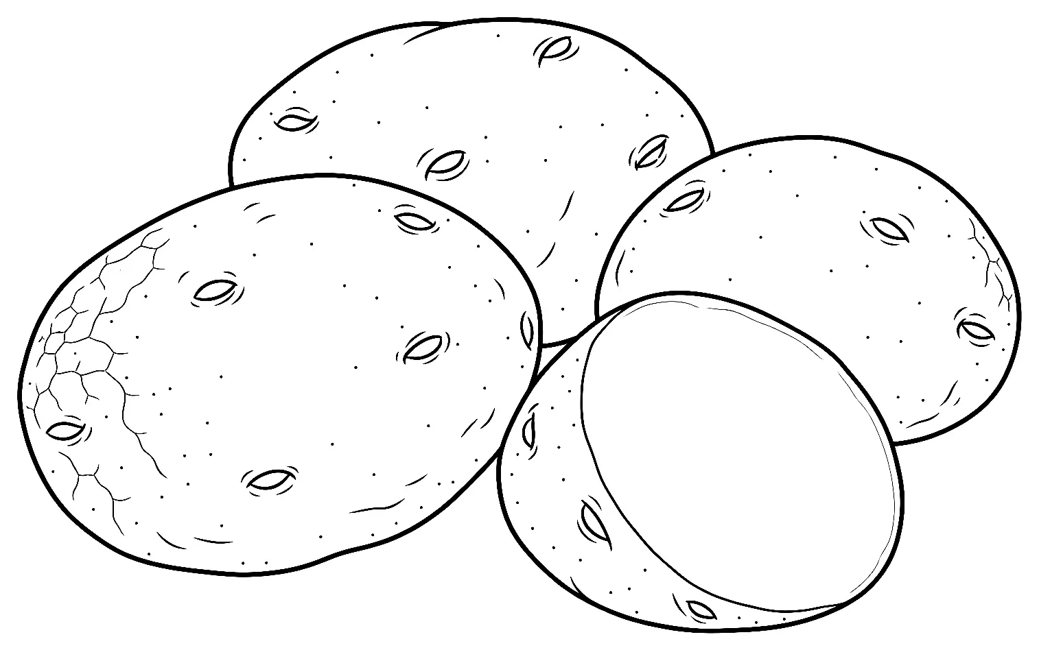Coloriage de Red Pontiac (pomme de terre) : dessin au trait noir à colorier