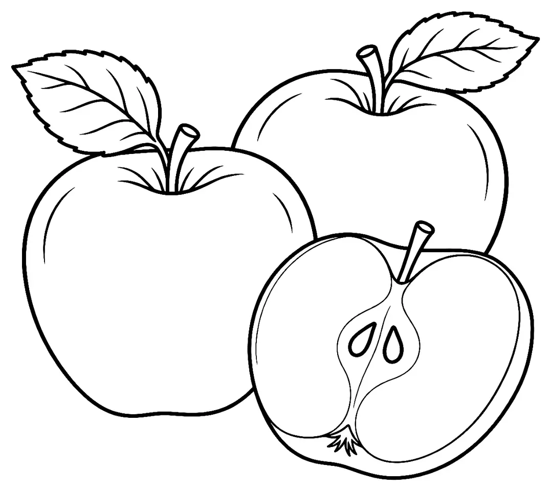 Coloriage de Annurca : dessin au trait noir à colorier