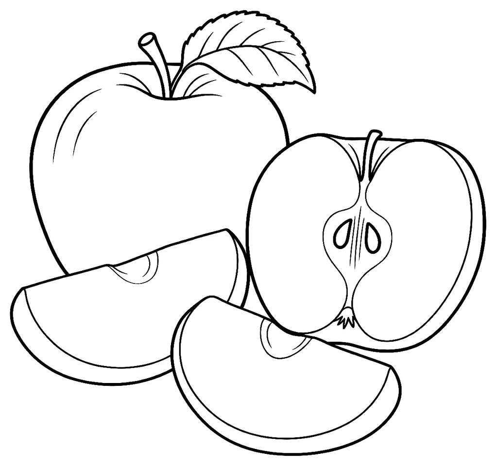Coloriage de Arctic (pomme) : dessin au trait noir à colorier