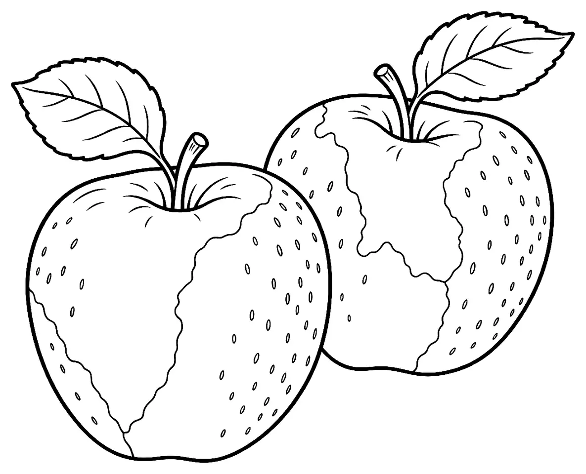 Coloriage de Ariane (pomme) : dessin au trait noir à colorier