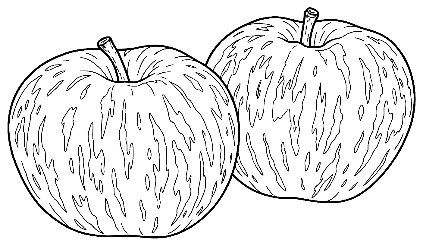 Coloriage de Beauty of Bath (pomme) : dessin au trait noir à colorier