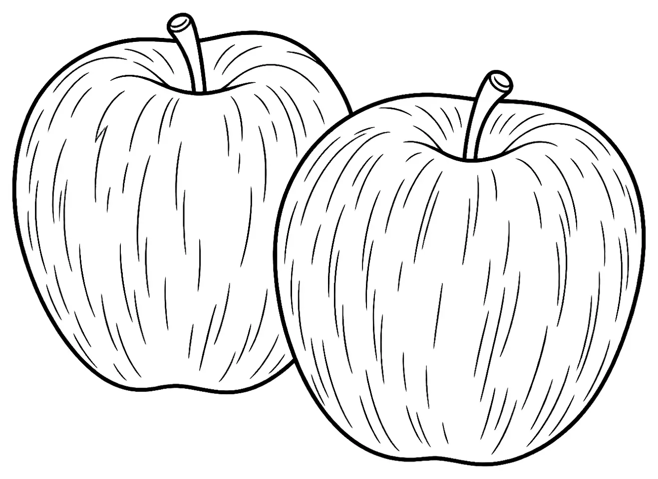 Coloriage de Braeburn (pomme) : dessin au trait noir à colorier