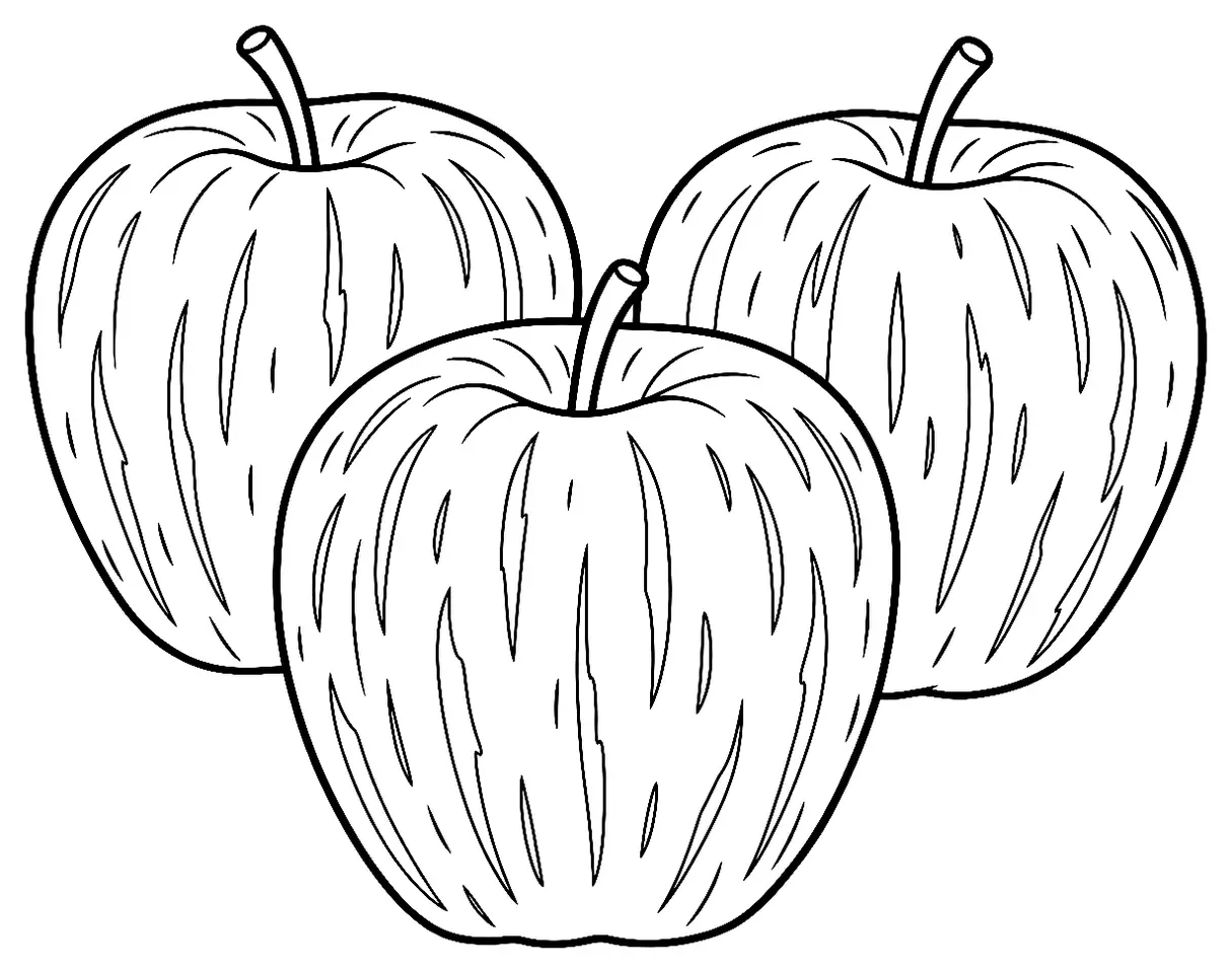 Coloriage de Cameo (pomme) : dessin au trait noir à colorier