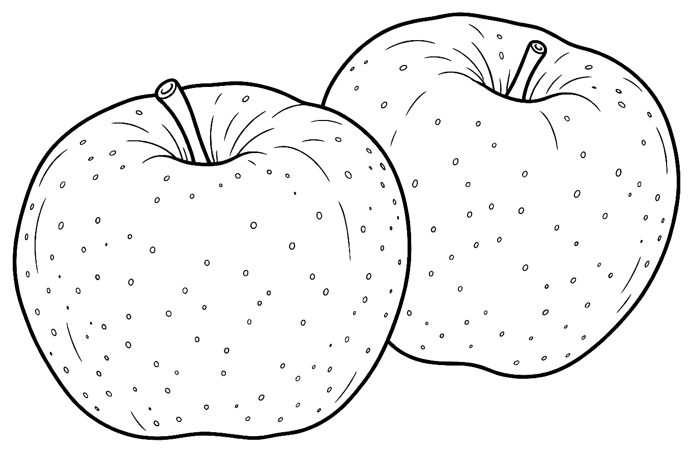 Coloriage de Chantecler (pomme) : dessin au trait noir à colorier
