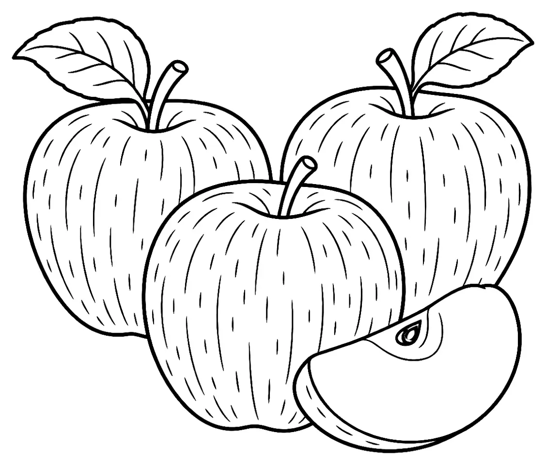 Coloriage de Gala (pomme) : dessin au trait noir à colorier