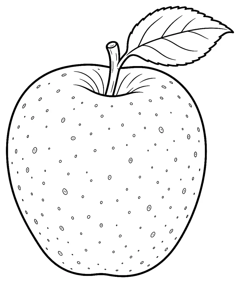Coloriage de Goldrush (pomme) : dessin au trait noir à colorier