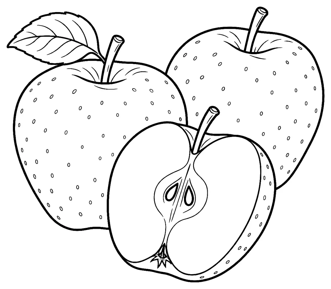 Coloriage de Haralson (pomme) : dessin au trait noir à colorier