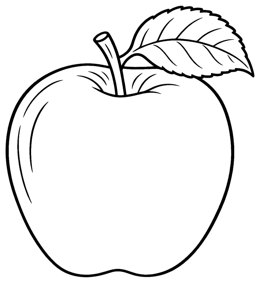 Coloriage de James Grieve (pomme) : dessin au trait noir à colorier