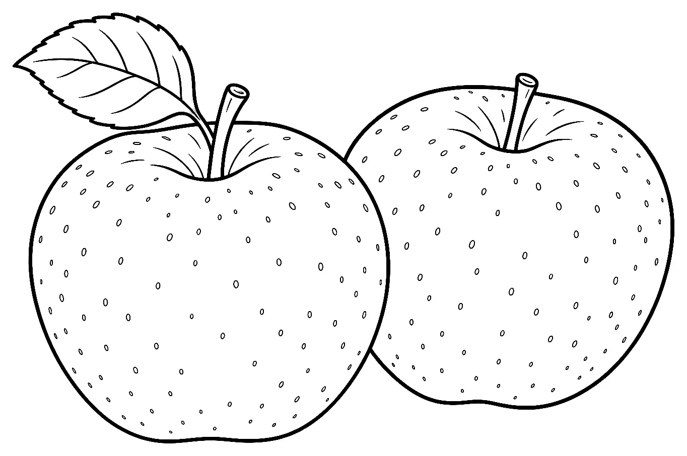Coloriage de Mairac (pomme) : dessin au trait noir à colorier