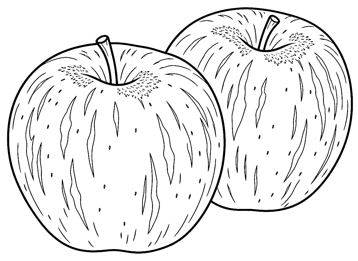 Coloriage de Melrose (pomme) : dessin au trait noir à colorier