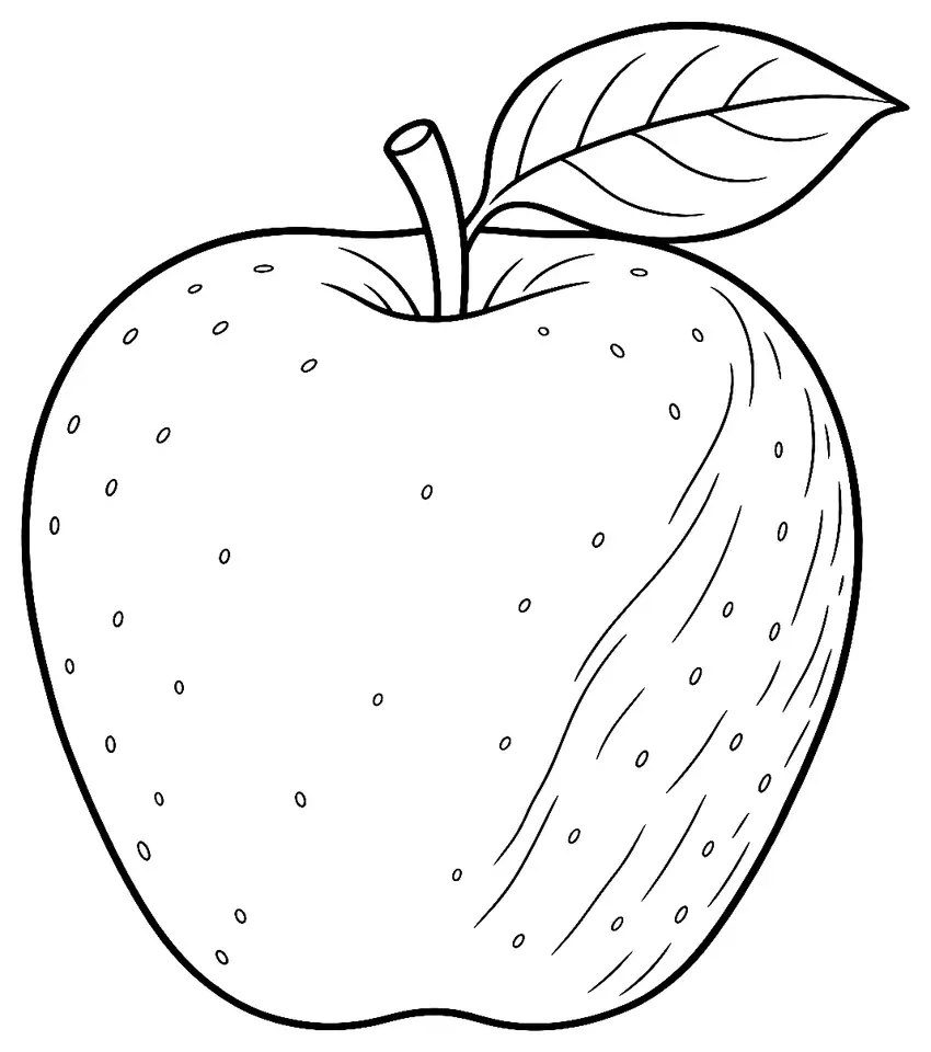 Coloriage de Opal (pomme) : dessin au trait noir à colorier