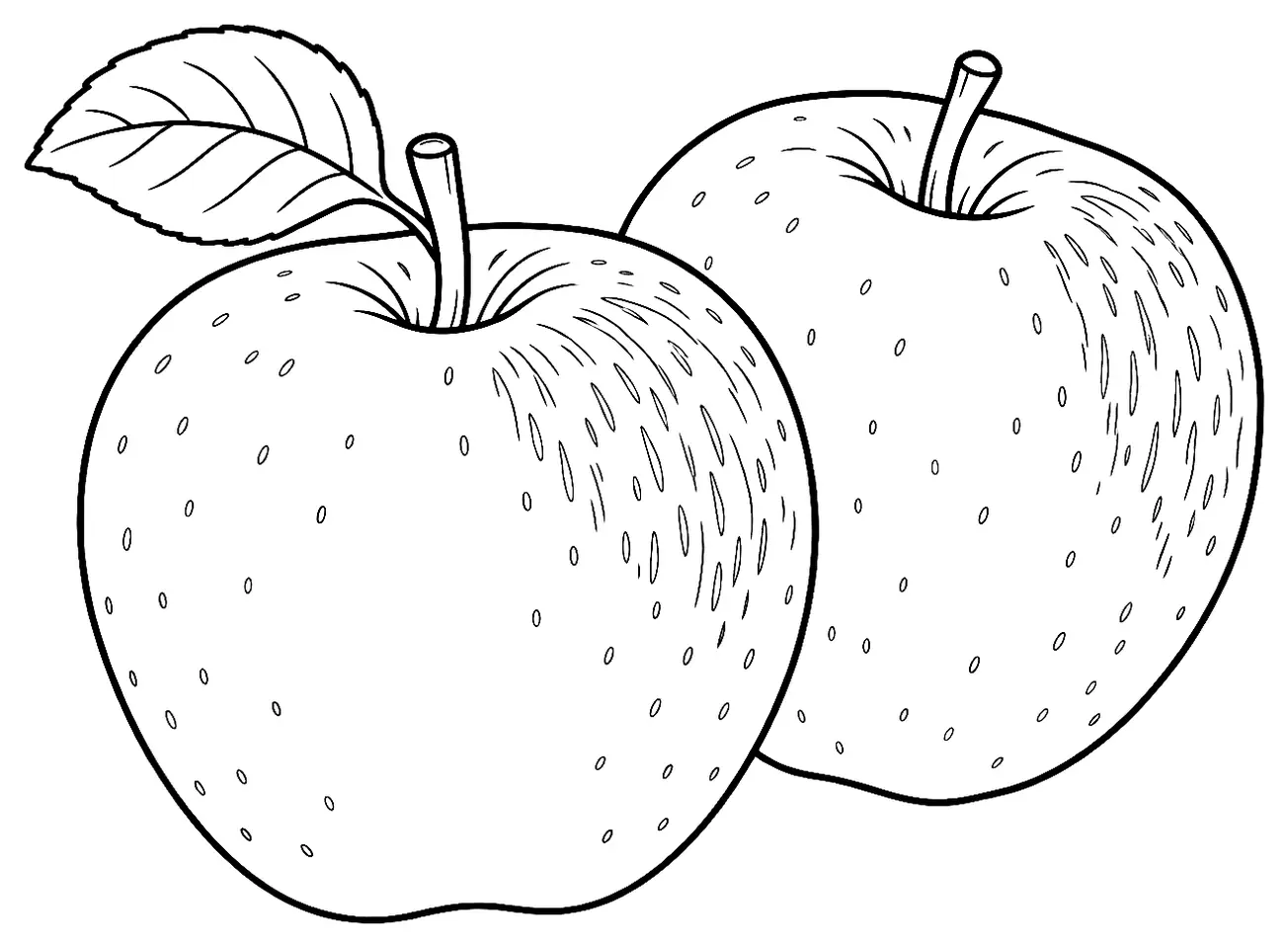 Coloriage de Pink Lady (pomme) : dessin au trait noir à colorier