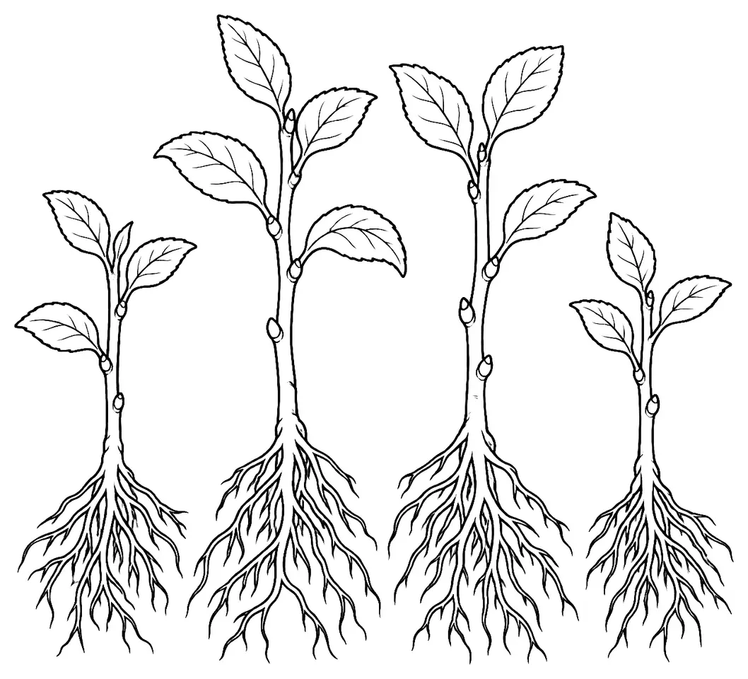Coloriage de Porte-greffe Malling : dessin au trait noir à colorier