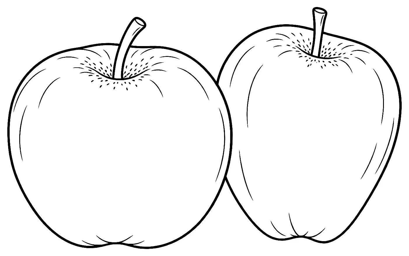 Coloriage de Rajka (pomme) : dessin au trait noir à colorier