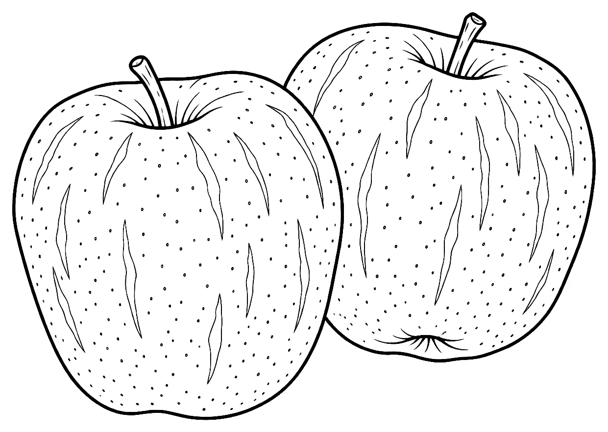 Coloriage de Reine des reinettes (pomme) : dessin au trait noir à colorier