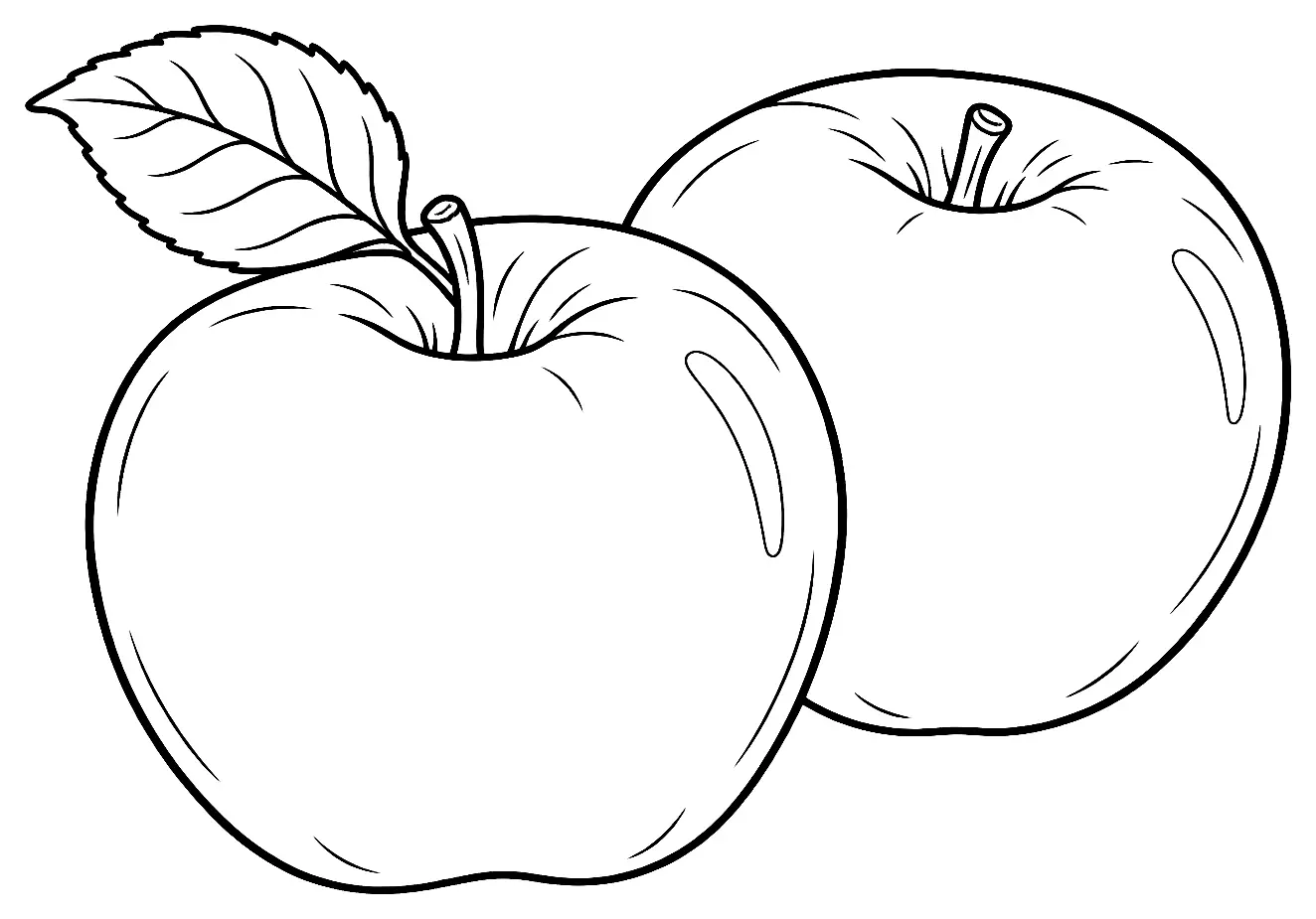 Coloriage de Rhode Island Greening (pomme) : dessin au trait noir à colorier