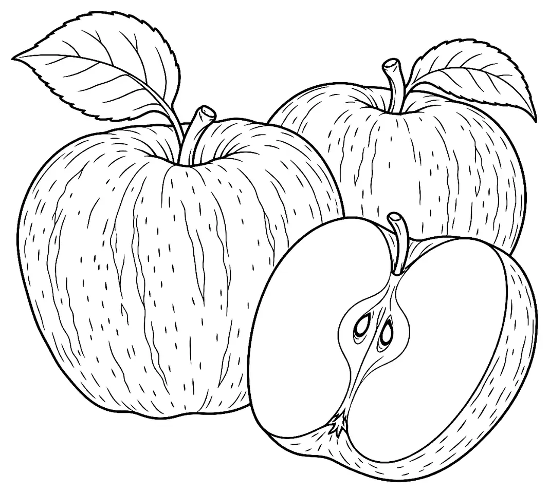 Coloriage de Sans Pareil de Peasgood (pomme) : dessin au trait noir à colorier