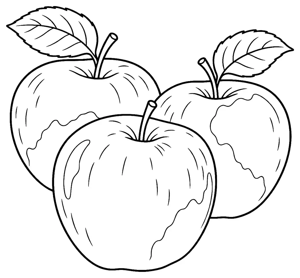 Coloriage de Spartan (pomme) : dessin au trait noir à colorier