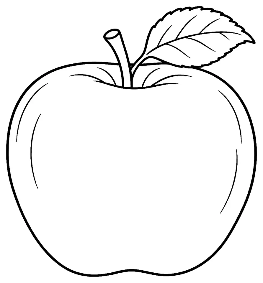 Coloriage de Topaz (pomme) : dessin au trait noir à colorier