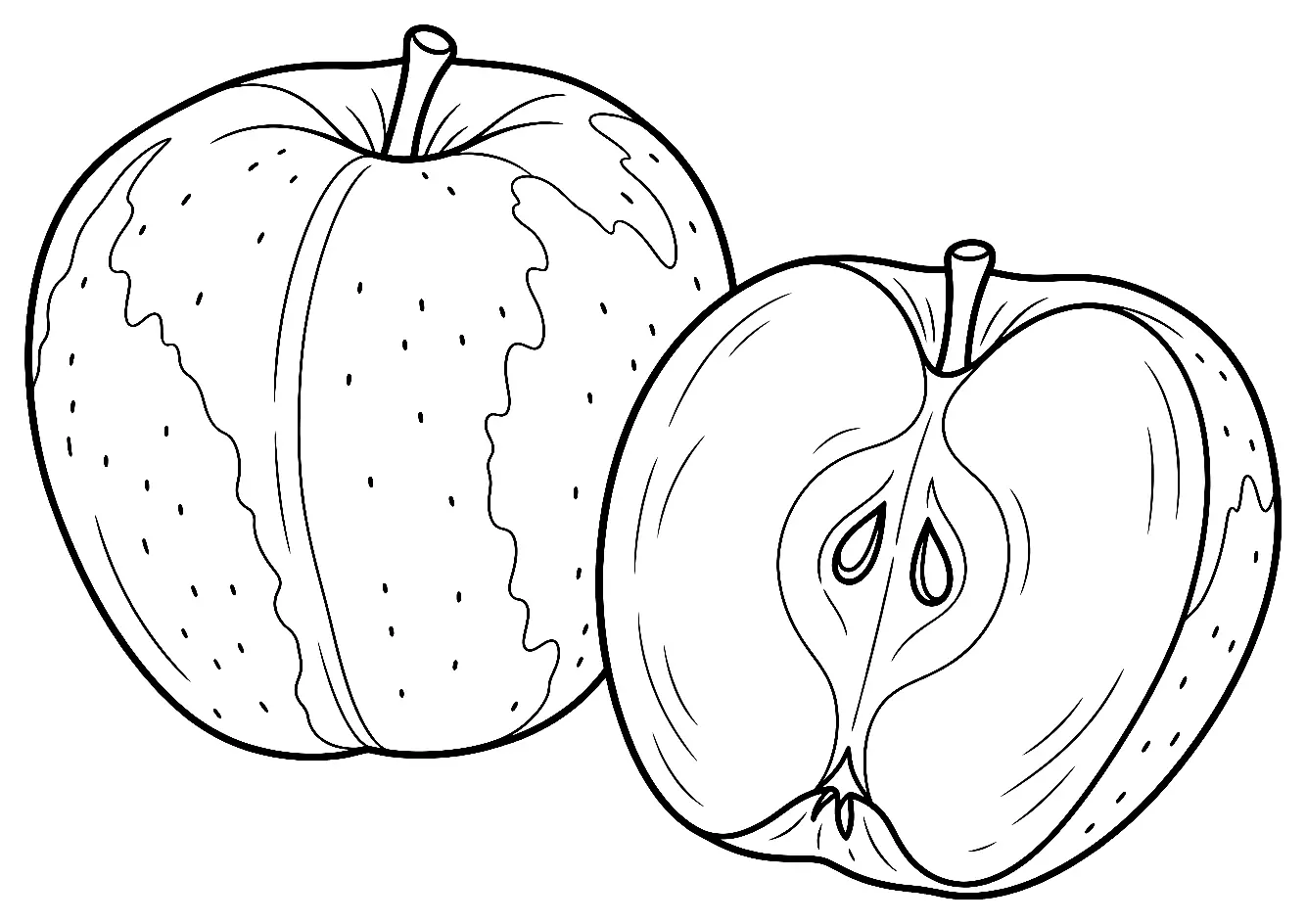 Coloriage de Winter Banana (pomme) : dessin au trait noir à colorier