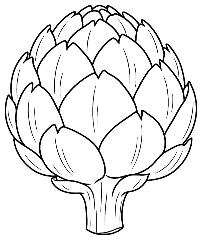 Coloriage de Artichaut : dessin au trait noir à colorier