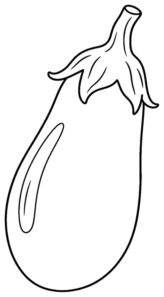 Coloriage de Aubergine : dessin au trait noir à colorier