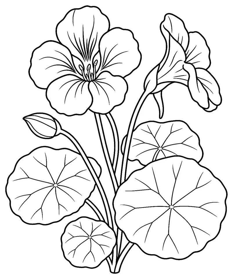 Coloriage de Capucine : dessin au trait noir à colorier
