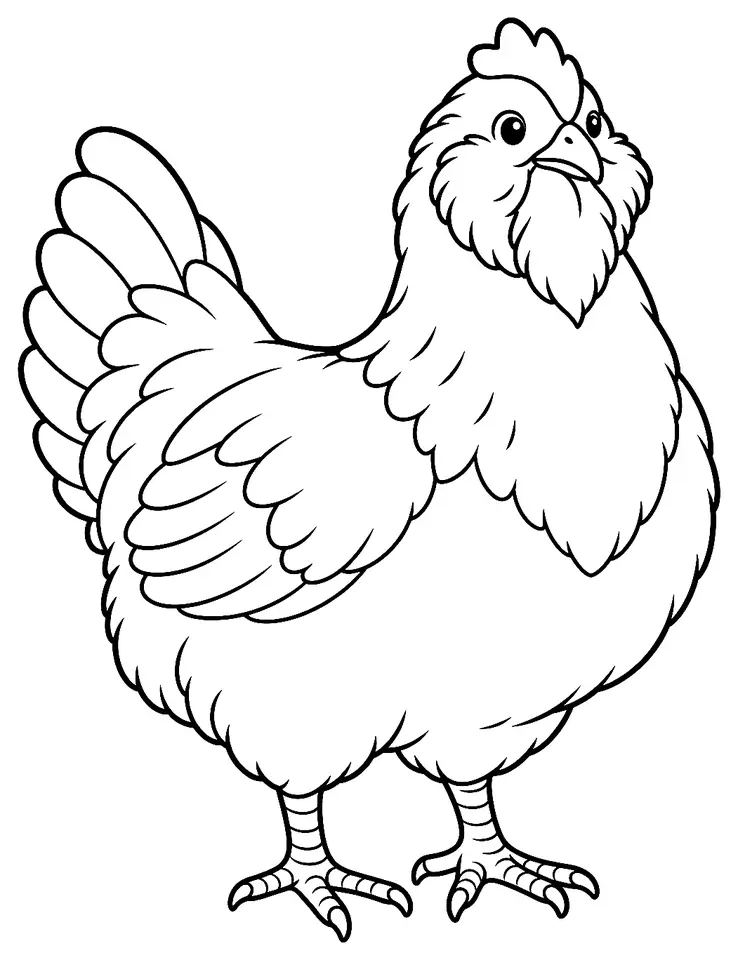 Coloriage de Barbu hollandais : dessin au trait noir à colorier