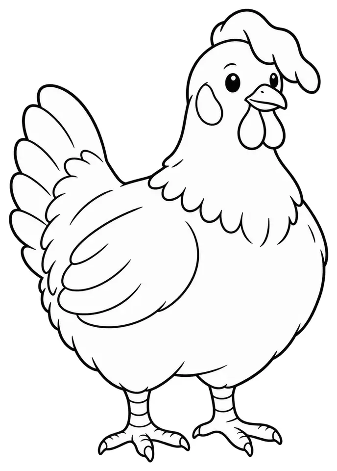 Coloriage de Bresse-Gauloise : dessin au trait noir à colorier