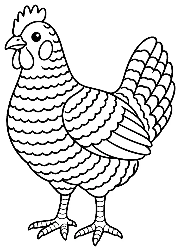 Coloriage de Campine : dessin au trait noir à colorier