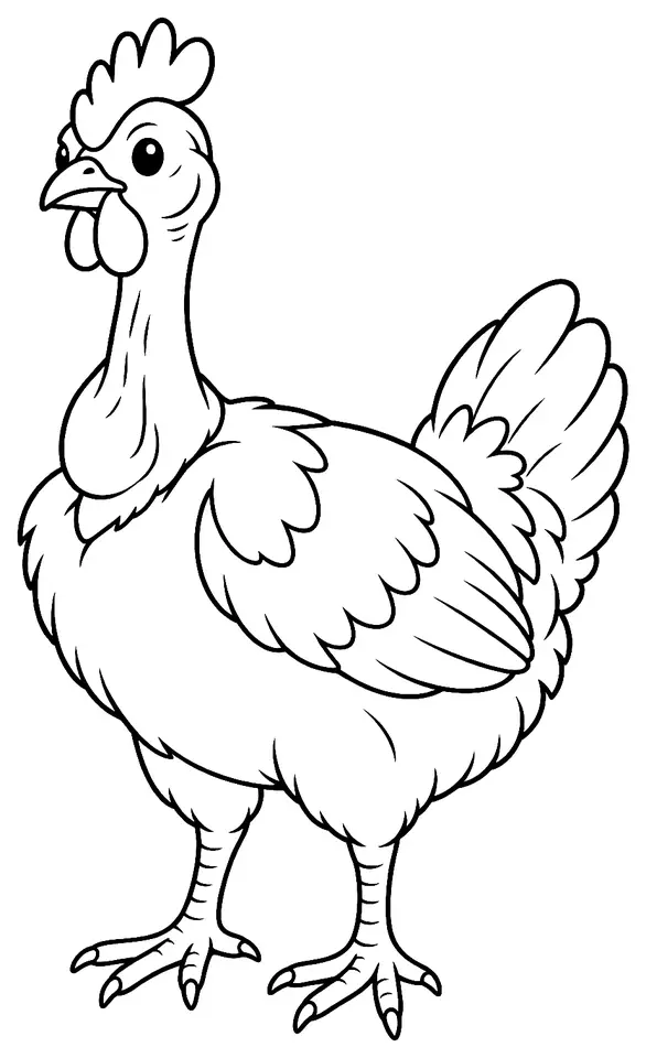 Coloriage de Cou nu : dessin au trait noir à colorier