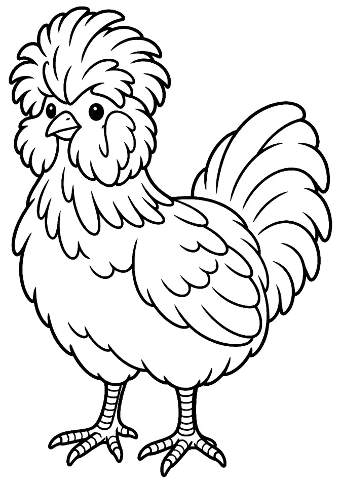 Coloriage de Crèvecœur : dessin au trait noir à colorier