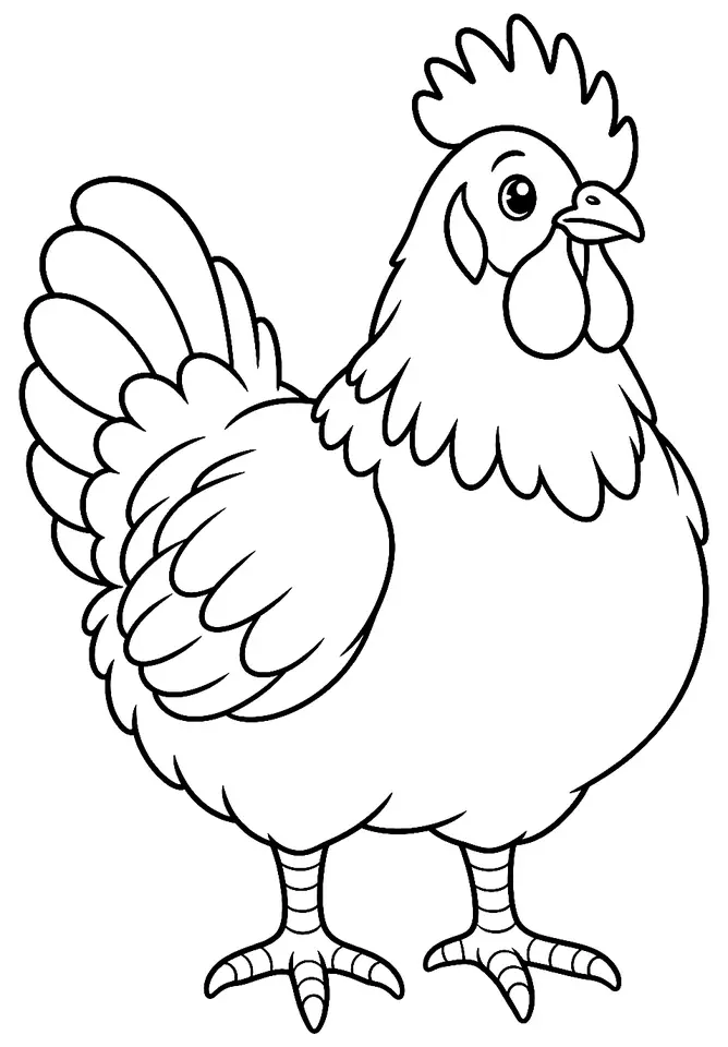 Coloriage de Euskal oiloa : dessin au trait noir à colorier