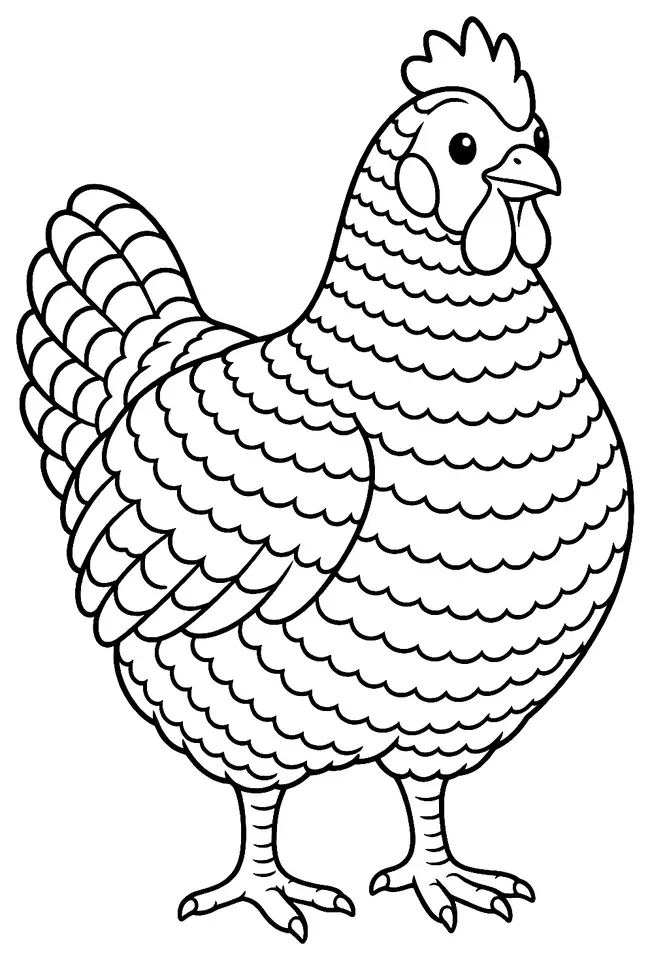 Coloriage de Plymouth : dessin au trait noir à colorier