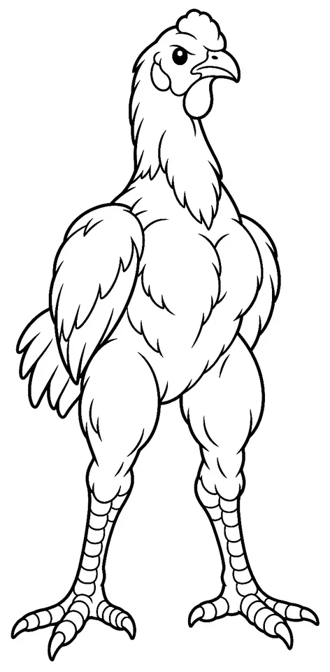 Coloriage de Shamo : dessin au trait noir à colorier