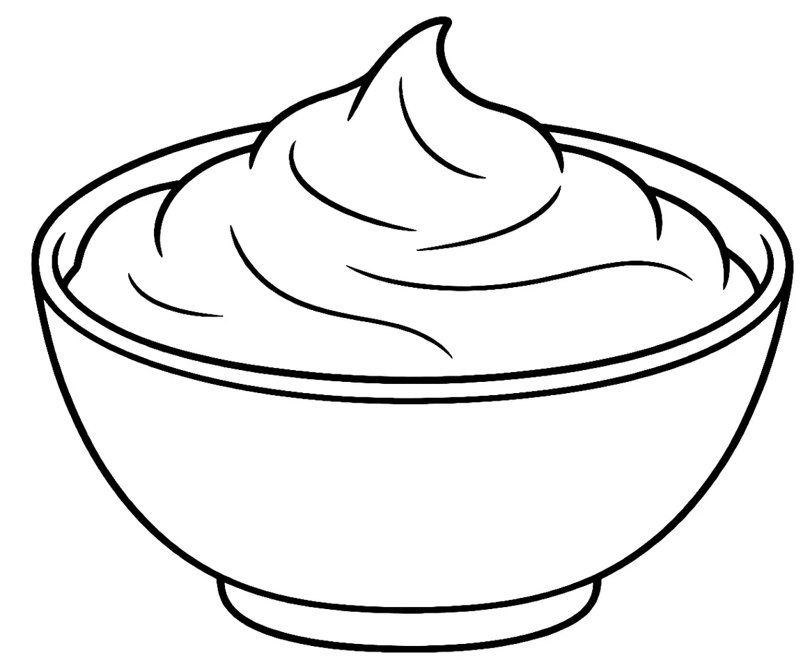 Coloriage de La crème : dessin au trait noir à colorier