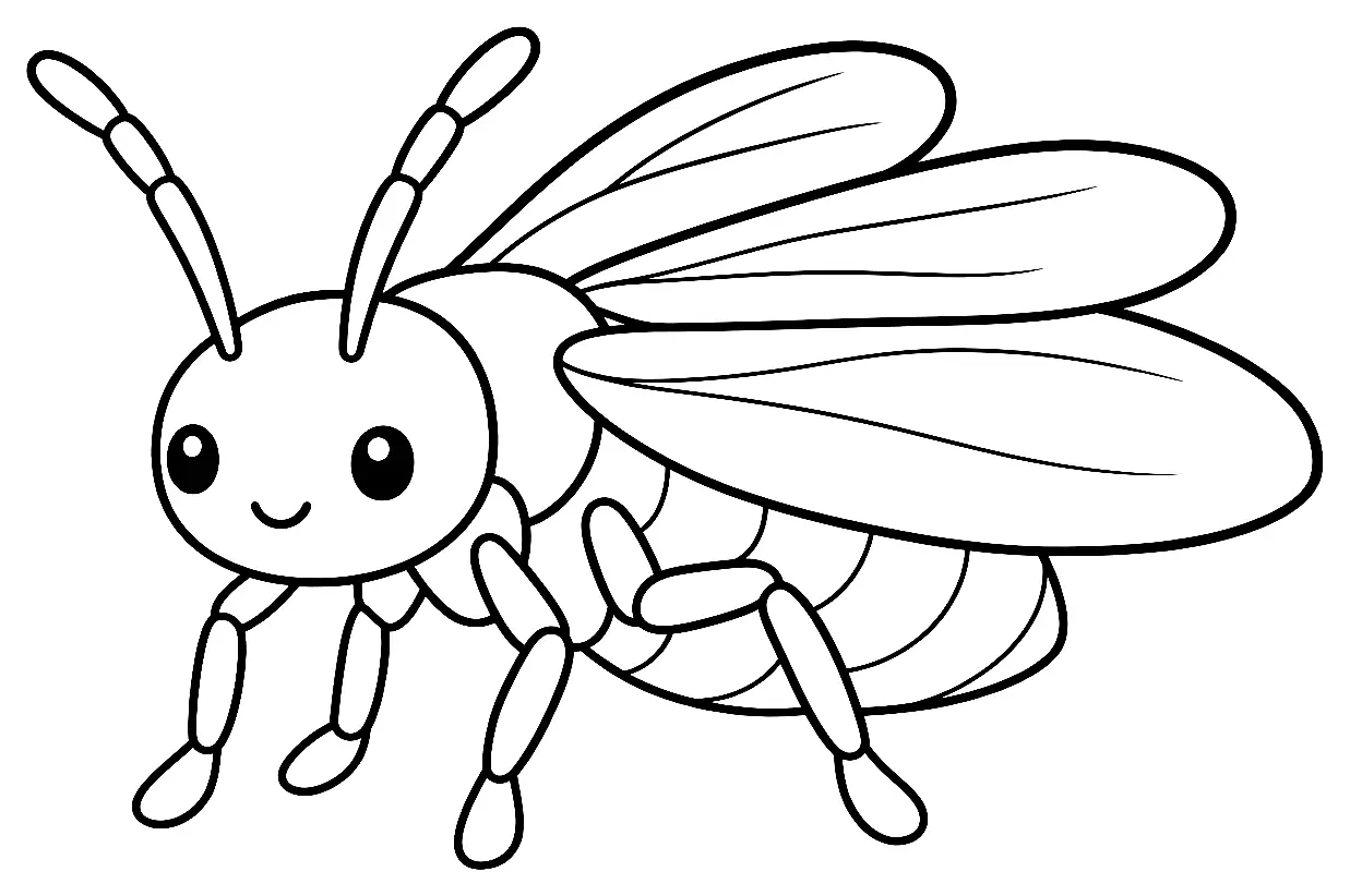 Coloriage de Aleurode des serres : dessin au trait noir à colorier