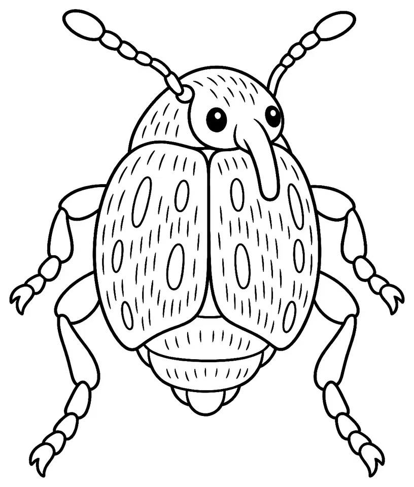 Coloriage de Bruche du haricot : dessin au trait noir à colorier