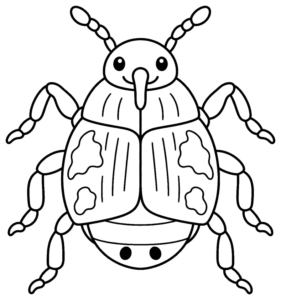 Coloriage de Bruche du pois : dessin au trait noir à colorier