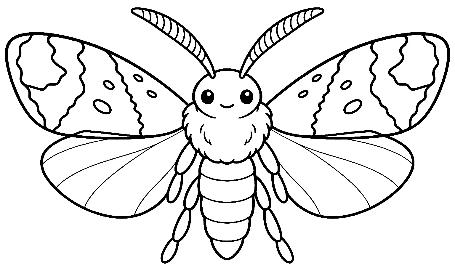 Coloriage de Carpocapse des prunes : dessin au trait noir à colorier