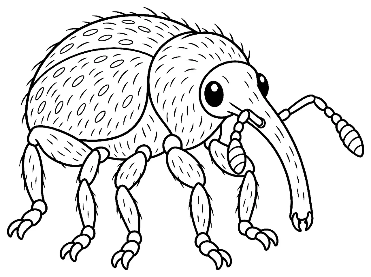 Coloriage de Charançon du noisetier : dessin au trait noir à colorier
