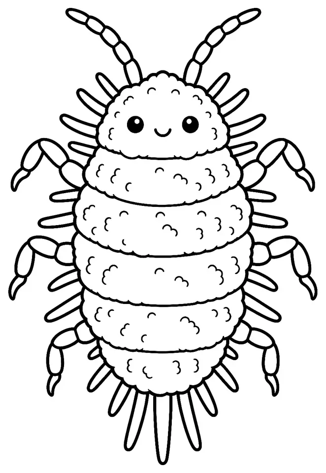 Coloriage de Cochenille farineuse : dessin au trait noir à colorier