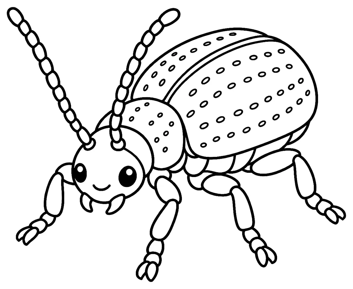 Coloriage de Criocère du lis : dessin au trait noir à colorier
